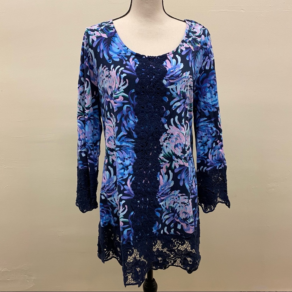 Isaac Mizrahi LIVE! Crochet Floral Tunic